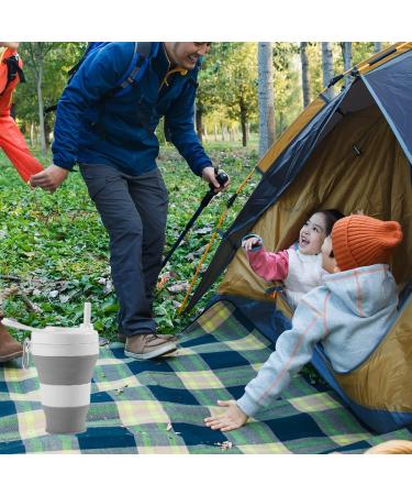YEEWORIG 600ml Collapsible Travel Cup with Lid & Straw - Pink | Leak-Proof Portable Camping Mug/Silicone Water Bottle for Hot & Cold Drinks - 20.3 oz - Buy Online on SooperMarket.com