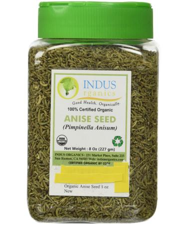 Indus Organics Indian Anise Seeds, 8 Oz Jar, Premium Quality, High Purity, Freshly Packed 8 Ounce (Pack of 1)