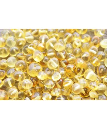 Gumstone 50 Piece Polished Lemon Amber Beads | 100% All Natural Baltic Amber | Perfect for Necklaces  Bracelets  Handcrafted Jewelry for Natural Remedies  Absorbs Negative Energies