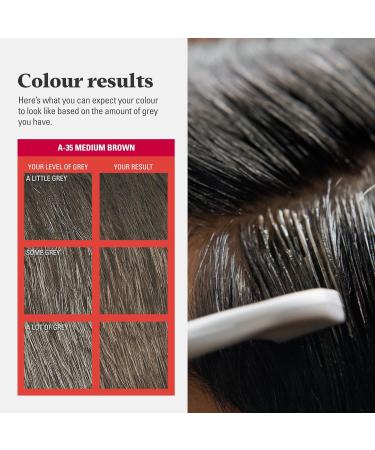 Just for Men Ultra Medium Brown Hair Colour Dye For Short Hair Comb Away The Greys A35 (Pack of 2) 35 g (Pack of 2) A35 Medium Brown - Buy Online on SooperMarket.com