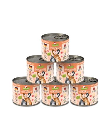 Granapet Delicatessen Kalb & rabbits wet food for cats cat food for gourmets food without grain & without sugar additives 6 x 200 g calf & rabbits 200 g (6 Pack)