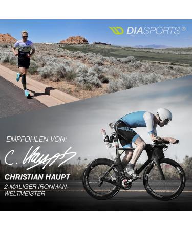 Diasports Runstars Compression Socks for Sports & Running | Premium Black/Blue Compression Socks for Marathon & Triathlon - Unisex L - Buy Online on SooperMarket.com