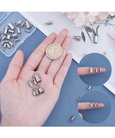 UNICRAFTALE 36pcs Stainless Steel Cord Ends Column Leather End Caps - 3.2-6mm Inner Diameter Terminators for Jewelry Making Kit - Stainless Steel Color - Buy Online on SooperMarket.com