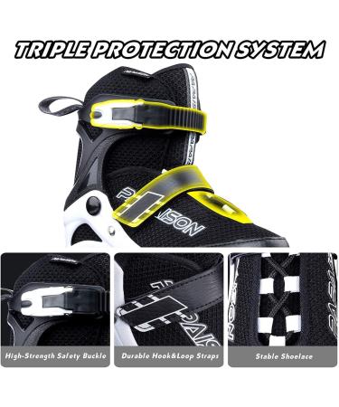 PAPAISON Adjustable Inline Skates with Light Up Wheels - White, Large (Youth & Adult 4-7 US) - Buy Online on SooperMarket.com