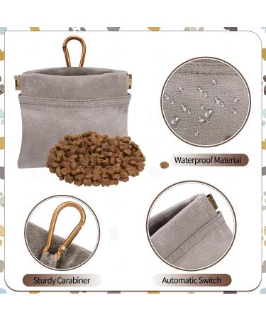 Jostift 2-Piece Dog Training Treats Bag - Portable Hands-Free Dispenser with Carabiner | Ideal for Training & Walks (Brown & Gray) - Buy Online on SooperMarket.com