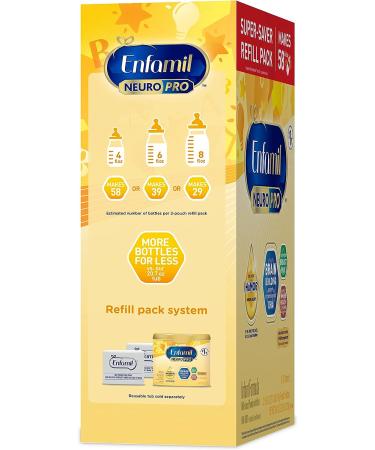 Enfamil NeuroPro Baby Formula Triple Prebiotic Immune Blend | 2'FL HMO & Omega-3 DHA | Non-GMO | 36.4 oz Refill Box - 4 Count - Buy Online on SooperMarket.com