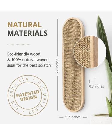 Ruby Road Wall Mounted Cat Scratching Post - Wooden Sisal Scratcher for Indoor Cats - Modern Cat Wall Furniture (22 x 5.7 inches) - Buy Online on SooperMarket.com