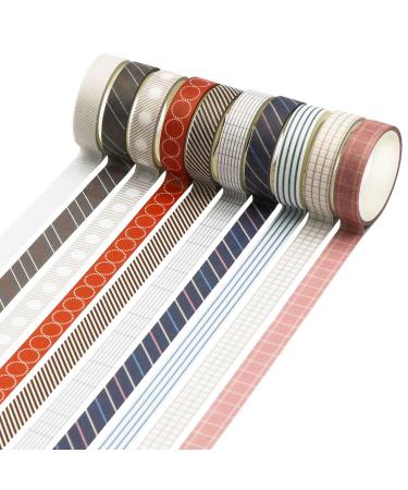 Knaid 40 Rolls Slim Washi Tape Gift Box Set - Decorative Paper Tapes for Scrapbooking & DIY Crafts - 10mm Wide - Ideal for Bullet Journals & Planners (Minimalist Design) - Buy Online on SooperMarket.com