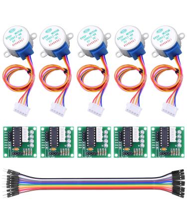 Longruner 5X Geared Stepper Motor 28byj 48 Uln2003 5v Stepper Motor Uln2003 Driver Board Compatible with ArduinoIDE (with Wire)