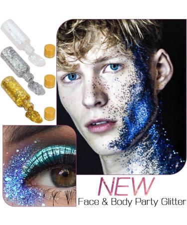 3Pcs Body Glitter Gel 50ml Face Glitters Mermaid Sequins Chunky Glitter Liquid Gel with 3 Brushes Holographic Sparkling Lotion Glitter Chunky Powder Gel for Body Face Hair Eye Lip Nail DIY Art - Buy Online on SooperMarket.com