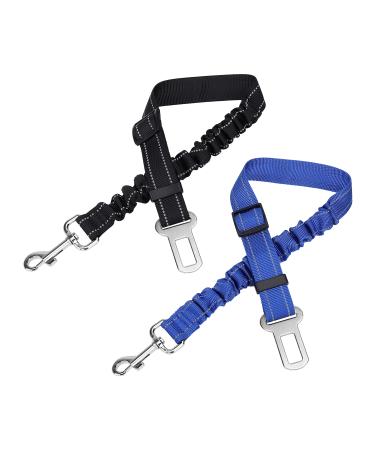 Maoxintek Dog security belt for car 2PCs adjustable dog belt for cats dog breeds Elastic seat belt for dogs holding collar dog linen
