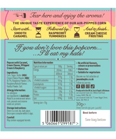Joe & Seph's Birthday Cake Popcorn (1x30g) gourmet popcorn on the go snack sweet popcorn - Buy Online on SooperMarket.com