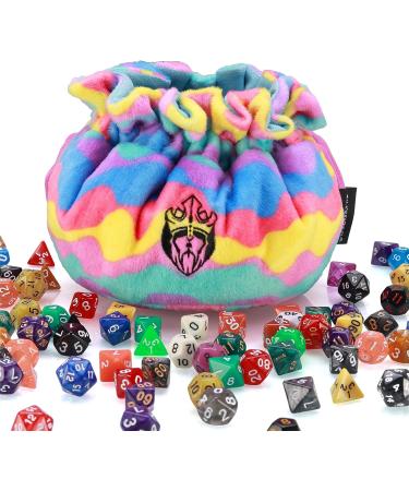CardKingPro Immense Dice Bag - Rainbow & Blue - 15 Pocket OCD Edition - Capacity 200+ Dice - Patented Design for Dice Hoarders - Buy Online on SooperMarket.com