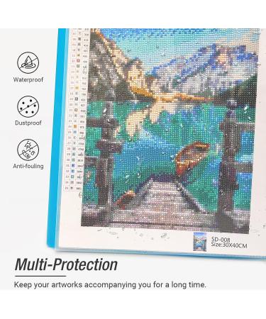 Bougimal Diamond Painting Storage Book with 20 Pockets - A3 12x16 Inches, Blue-3 - Diamond Art Accessories for Artwork Display and Protection - Buy Online on SooperMarket.com