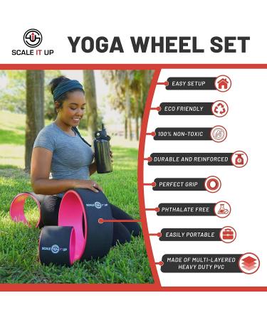 Scale It Up Yoga Wheel Set with Carrying Case - Back Pain Relief & Muscle Relaxation Roller Wheel for Balance, Flexibility, and Strength - Buy Online on SooperMarket.com