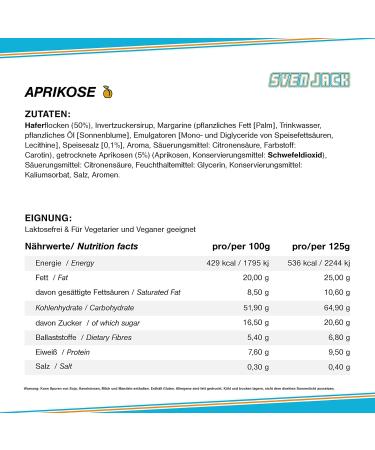 Sven Jack Apricot Energy Cake - 12x125g | Oatmeal Fitness Bars for Endurance & Low Sugar Snacks - 1.5kg - Buy Online on SooperMarket.com