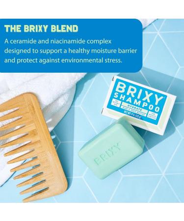 BRIXY Hydrating Shampoo Bar for Dry & Curly Hair | Aloe Shea Butter & Avocado Oil | Moisture Barrier Support | pH Balanced Vegan Plastic Free - Buy Online on SooperMarket.com
