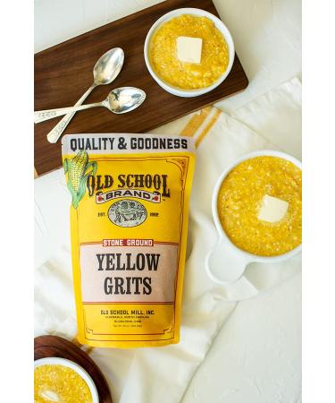 Old School Brand Stone Ground Yellow Grits - 30 oz | Authentic Southern Grits - Buy Online on SooperMarket.com