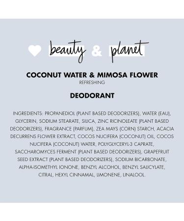 Love Beauty And Planet Deodorant Coconut & Mimosa Flower 2.95 Oz - Pack of 4 - Buy Online on SooperMarket.com