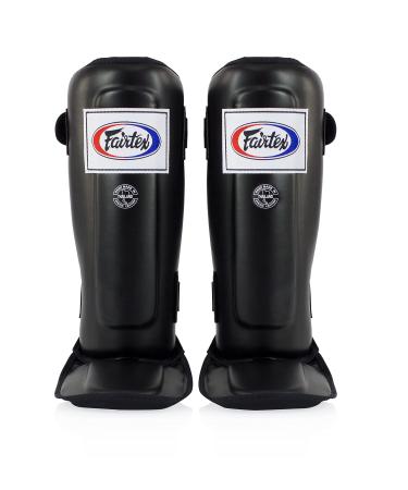 Fairtex SP3 Pro Style Shin Guards, in-Step Double Padded Protector Medium Black
