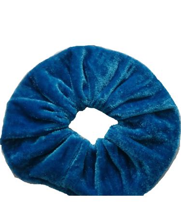 AADYA Pair of Extra Large (15CM) Velvet Hair SCRUNCHIES Elastic Scrunchy Hair BOBBLES (Sky Blue) Blue Sky
