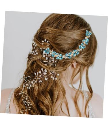 ABOOFAN Piece Rhinestone Chain Hair Comb Crystal Hair Clip Hair Comb Slide Clip Bridal Hair Pin Hair Clips Hair Side Comb Flower Girls Hair Pin Hair Fork Wedding Bridesmaid Headband Alloy Sky-blue 0.6X4.5X19CM - Buy Online on SooperMarket.com