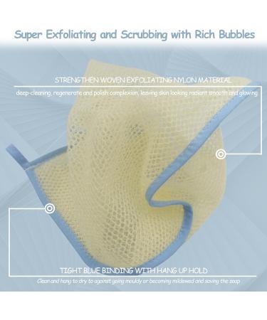 Bleu Bath 6 Pack Exfoliating Skin Face Body Wash Cloth - Premium Sturdy Loofah - Soft & Buffing - Two Layers - Ideal for Massage - Buy Online on SooperMarket.com