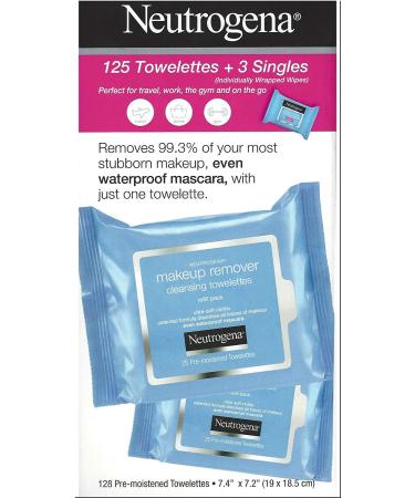 Neutrogena Makeup Remover Cleansing Towelettes 25 ct - Daily Face Wipes (5 Pack + 3 Bonus Pouches) - Buy Online on SooperMarket.com