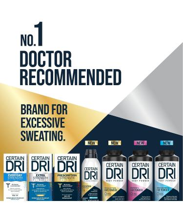 Certain Dri Body Powder 8 Oz - Maximum Sweat Absorption for Men and Women - Buy Online on SooperMarket.com
