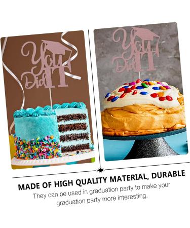 COOLHIYA 10pcs 2021 Graduation Cake Arrangement Graduation Party Supplies Glitter Graduation Pick Class of 2021 Graduation Cupcake Topper High School Grad Trencher Cap Cover Paper Food Golden 13x13.5cm - Buy Online on SooperMarket.com