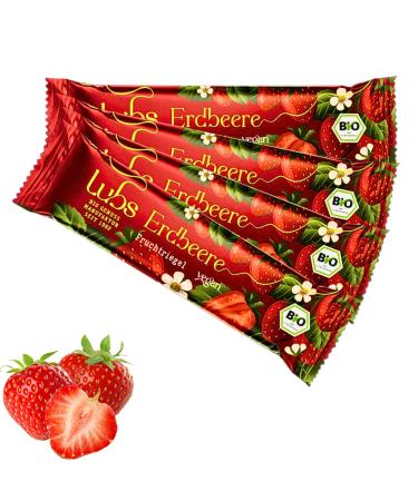 Sample Bag - 4x30g Lubs Organic Fruit Bar Strawberry| Organic & Vegan Bars| Fruit Bars for Children| from controlled organic cultivation|