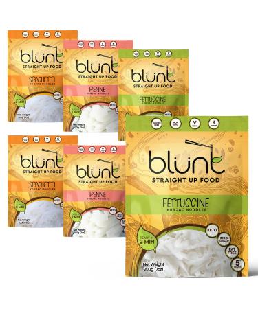 Blunt Konjac Noodles Penne Fetuccine and Spaghetti Variety 6 x 270 Grams - Easy-to-Make Instant Noodles Multipack - Gluten-Free & Rich in Fibre Shirataki Noodles UK - Ready in 2 Minutes