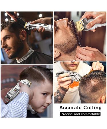Hatteker Men's Hair Clipper & Beard Trimmer - Cordless and Waterproof Grooming Kit with Colorful Combs - Silver - Buy Online on SooperMarket.com