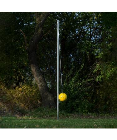 STERLING Sports Compact Tetherball Set - Outdoor Backyard Game with Ball, Rope, Metal Pole, and Air Pump - Buy Online on SooperMarket.com