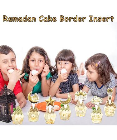 Lets Joy Pack of 12 Eid Mubarak Toppers 12 Pieces Ramadan Cake Decoration Wrappers Ramadan Kareem Topper Cupcake Glitter Muslim Islam Cupcake Eid Mubarak Cake Party Decoration - Buy Online on SooperMarket.com