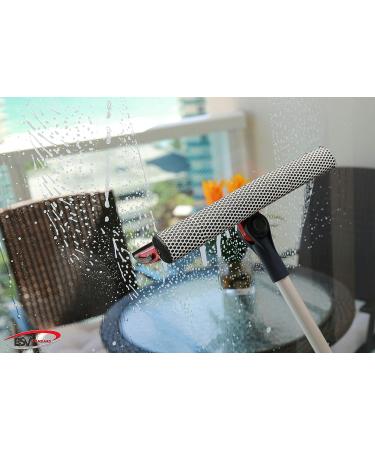 DSV Professional Window Squeegee | 2-in-1 Cleaner with Sponge & Rubber Strip | Telescopic Pole | 127.5cm Extension | Multi-Angle Cleaning - Buy Online on SooperMarket.com
