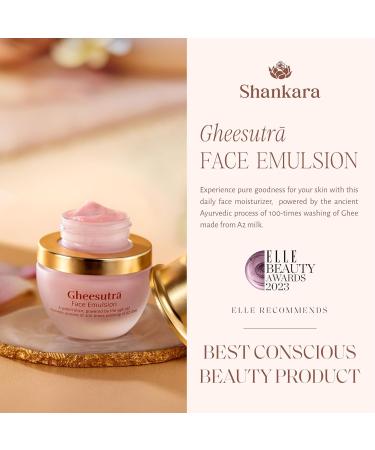 Shankara Gheesutra Face Emulsion - Hydrating Daily Moisturizer with A2 Ghee Hibiscus & Vitamin C | Ayurvedic Skin Care for All Skin Types - Buy Online on SooperMarket.com