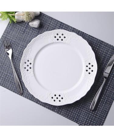 Dinnerware Dishes Plates Hollow Out Dessert Plate White Disc Home Kitchen Restaurant Coffee Shop Flat Plate Ceramic Fruit Plate Round Dinner Plate Dinner Restaurant Family Party Plates (Size : L) Large - Buy Online on SooperMarket.com