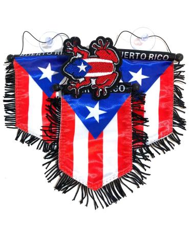 4pc Puerto Rico mini rearview mirror Boricua Puerto Rican flag Hanging banner for car or home 3pc mini puerto rico flags 1 classic NY auto patch