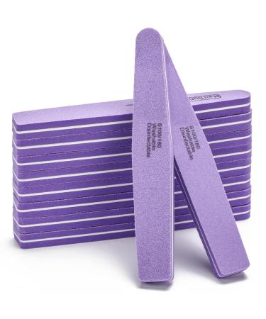 Nail Buffer Blocks 10 Pcs Professional Nail Files 100/180 Grit for Acrylic/Natural Nails  Purple