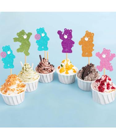 Cyodoos 25pcs bears Cake Toppers Cupcake Decorations bears Birthday Party Supplies Decorations Baby Shower Cake Decorations for Gender Reveal Theme Kids Birthday Party Supplies Color - Buy Online on SooperMarket.com