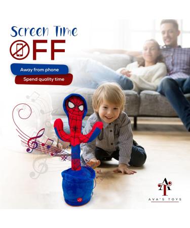 Interactive Superhero Robot Spider Dancing Toy with 120 Songs | Talking Blue Cactus Toy for Boys & Girls | LED Lights & Funny Moves - Buy Online on SooperMarket.com