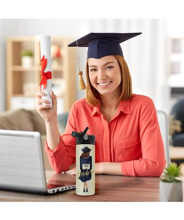 Graduation Gifts for Her  Personalized Water Bottle for Women - 14 or 20 Oz - Custom Hair Styles  Hood & Skin Color - Custom Graduation Gift w/ Name & Text  High School  College  Class of 2022 Gifts GRADUATION WATER BOTTLE - Buy Online on SooperMarket.com