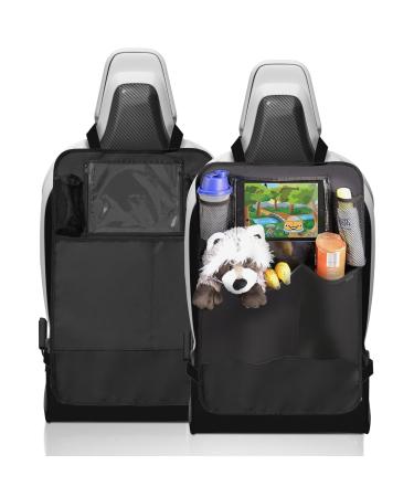Myhappyride Backrage Protection (2 pieces) large bags and iPad/tablet compartment car back seat organizer for children car seat-loving waterproof kick-mat protection in a universal fit