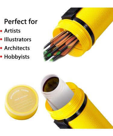 2-Pack Extendable Poster Tubes Expand from 24.5 to 40 with Shoulder Strap | Carry Documents Blueprints Drawings and Art | Blue and Yellow Portable Durable Round Storage Cases with Lids and Labels - Buy Online on SooperMarket.com