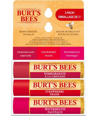 Burt s Bees 100% Natural Origin Moisturizing Lip Balm Super Fruit Mix 3 Tubes Assorted
