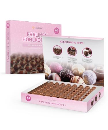 Goodbake chocolate hollow body (63 pcs)-whole milk chocolate-make chocolates yourself with chocolate hollow balls chocolate shape chocolate forms for Christmas chocolates ...