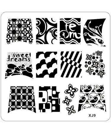 STAMPING STENCIL # XJ-9 Abstract Patterns French