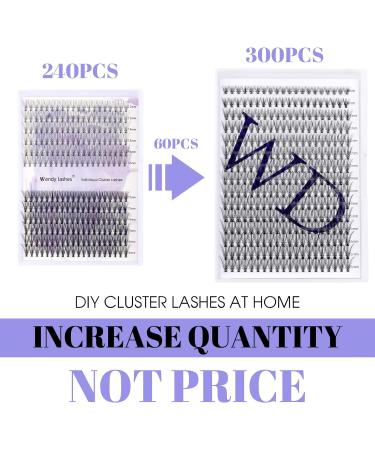 300PCS C Curl 20D 0.07mm Cluster Lashes Extension | 8-16mm Mixed Wide Stem Individual Eyelashes DIY Extensions at Home - Buy Online on SooperMarket.com