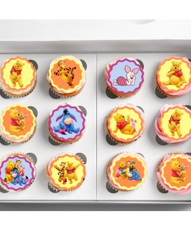 20 x Pre-Cut Winnie The Pooh Bear Edible Wafer Cupcake Toppers Cake Decoration Decor